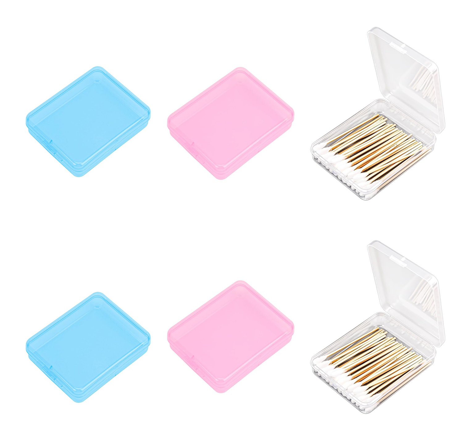 Pack Portable Hair Tie Organizer with Lid, Travel Cotton Swab Holder Flosser Dispenser, Lightweight Storage Organizer for Bathroom Vanity Countertop - Image 5