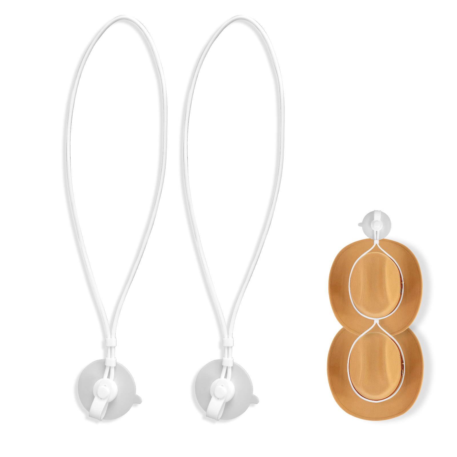 Pack Cowboy Hat Mount for Truck, Silicone Cowboy Hat Holder with Suctions Cup, Hat Hanger for Vehicle Seat Car Accessories and Home Doors (White) - Image 4