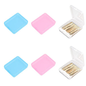 Pack Portable Hair Tie Organizer with Lid, Travel Cotton Swab Holder Flosser Dispenser, Lightweight Storage Organizer for Bathroom Vanity Countertop