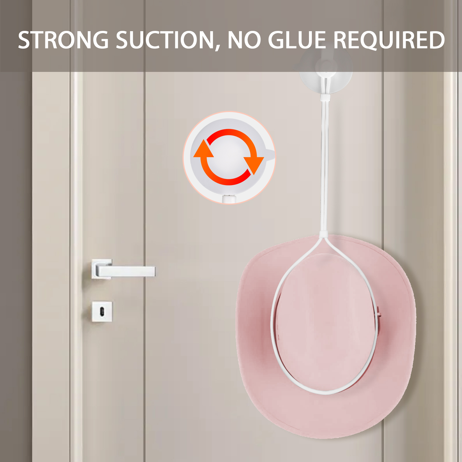 Pack Cowboy Hat Mount for Truck, Silicone Cowboy Hat Holder with Suctions Cup, Hat Hanger for Vehicle Seat Car Accessories and Home Doors (White) - Image 3