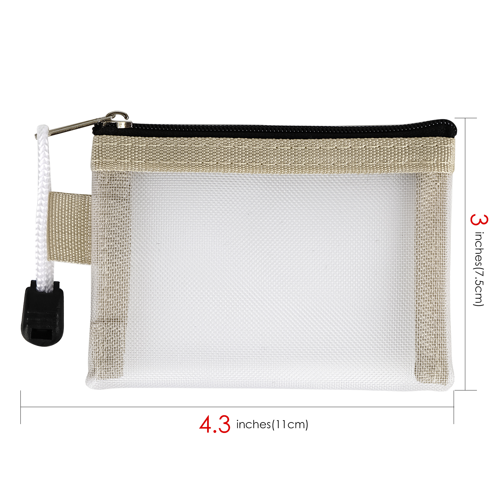 Pack Mini Zipper Mesh Bags, Portable Small Mesh Cosmetic Bag, Beauty Makeup Cosmetic Accessories Organizer Pouch for Travel - Image 5