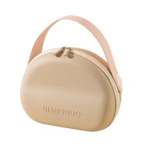 Portable Makeup Bag for Women, Large Capacity Travel Cosmetic Pouch Organizer, Waterproof Storage Skincare Toiletry Case with Handle (Brown)