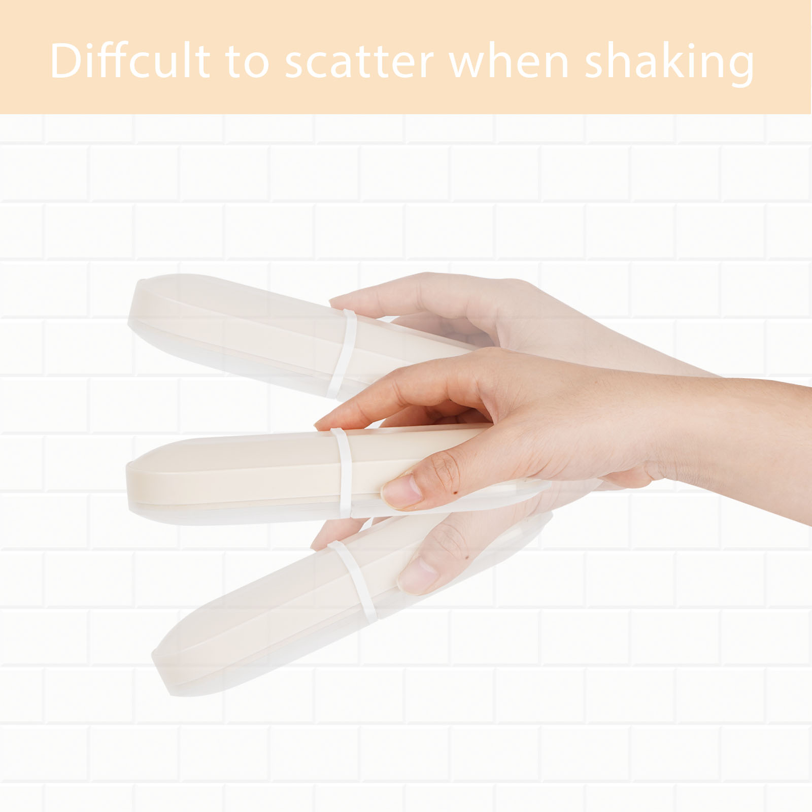 Pack Travel Cotton Swab Qtip Holder, Lightweight Plastic Container Dispenser Box with 2 Slots, Portable Cotton Swab Makeup Pads Storage Box with Lid for Household Travel (White, Grey) - Image 5