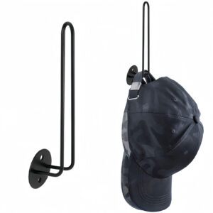 Pack Hat Racks for Baseball Caps, Wall Mounted Metal Hat Organizer for Closet, Adhesive Hat Holder Hat Storage Hooks (Black)